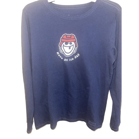 Life Is Good Tops Life Is Good Have An Ice Day Hockey Blue T - Main Image